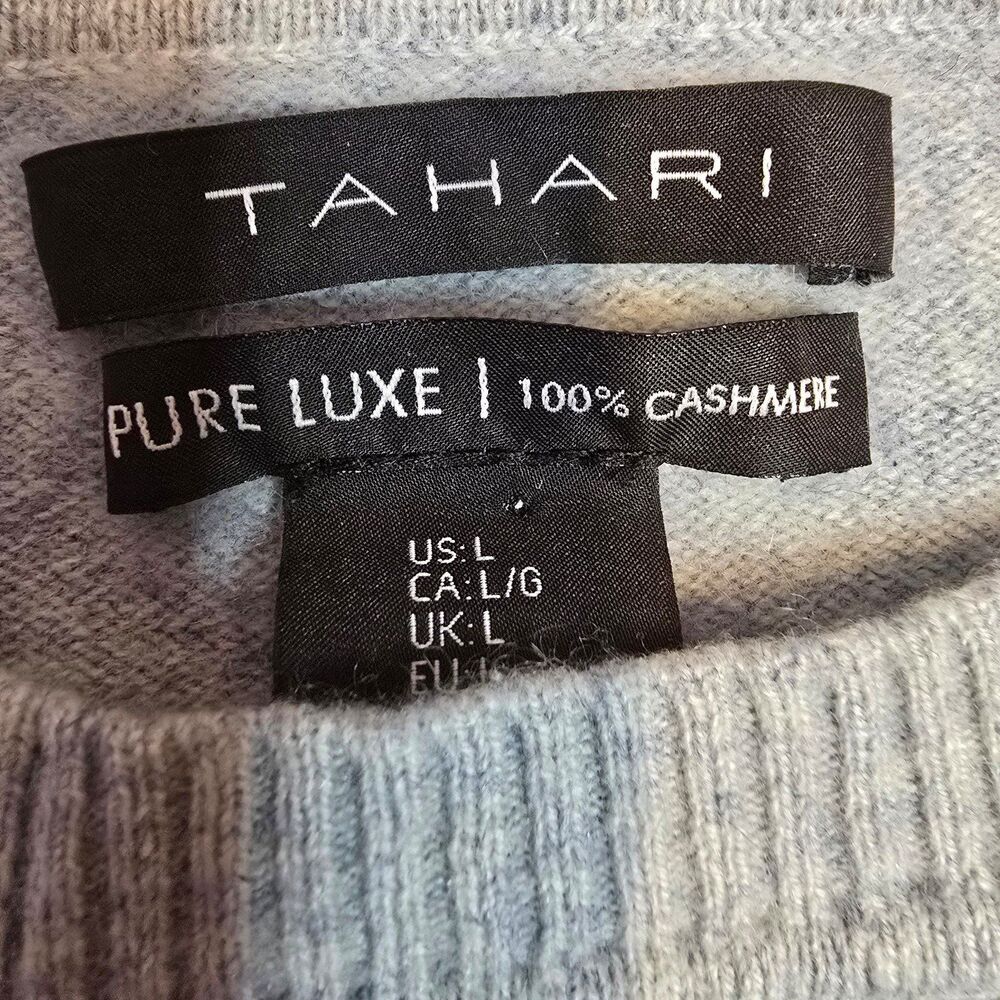 Tahari 100% Cashmere crewneck sweater with pockets - Picture 8 of 11